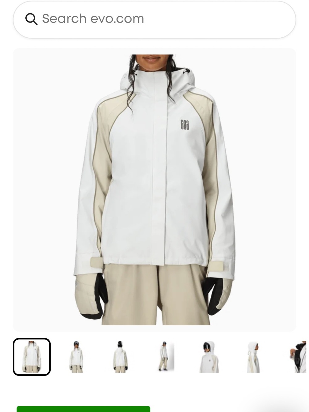 GORE-TEX White and Beige Women's Ski Jacket with Hood